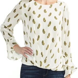 Vince Camuto Flutter Cuff Paisley Blouse (B15)